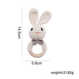Anneau de Dentition Bébé en Bois Hochet Animal Crochet
