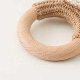 Anneau de Dentition Bébé en Bois Hochet Animal Crochet