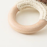 Anneau de Dentition Bébé en Bois Hochet Animal Crochet