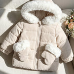 Manteau matelassé fourré beige