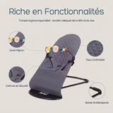 Berceau à Bascule Bébé Transat Inclinable Pliable avec Jouets