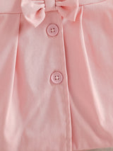 SHEIN Manteau trench pour bébé fille avec col en fourrure et nœud papillon, automne/hiver