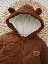 Cozy Pixies Bébé Garçon Bébé Fille Automne Et Hiver Décontracté Polyvalent Capuche Avec Oreilles Tridimensionnelles