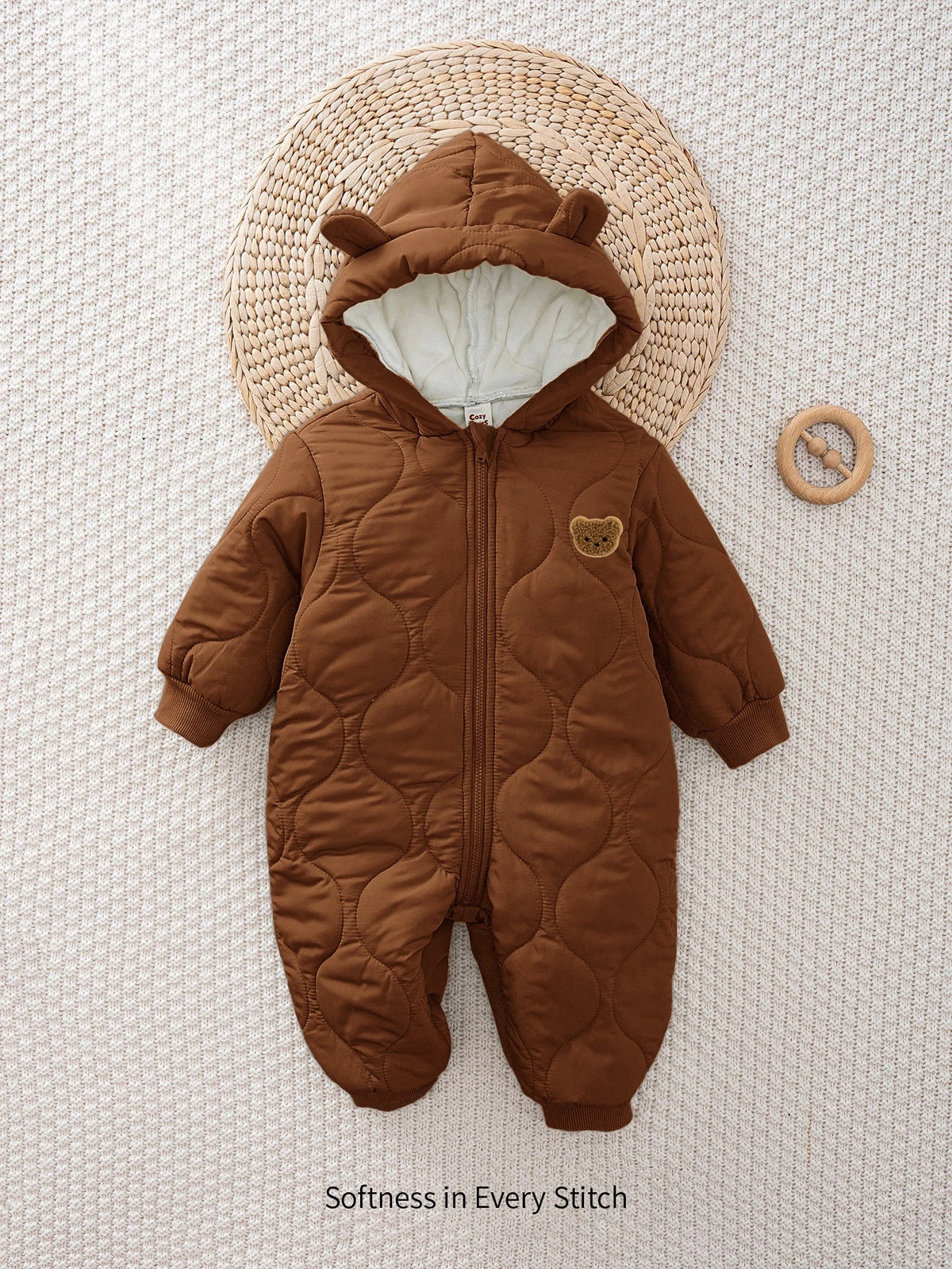 Cozy Pixies Bébé Garçon Bébé Fille Automne Et Hiver Décontracté Polyvalent Capuche Avec Oreilles Tridimensionnelles
