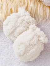 Barboteuse en peluche ours mignon pour nouveau-né, tissu doux texturé, combinaison bébé à manches longues en polaire épaisse et chaude, automne hiver