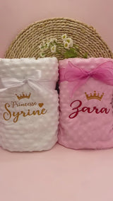 Personalized Baby Blanket Set with Custom Name