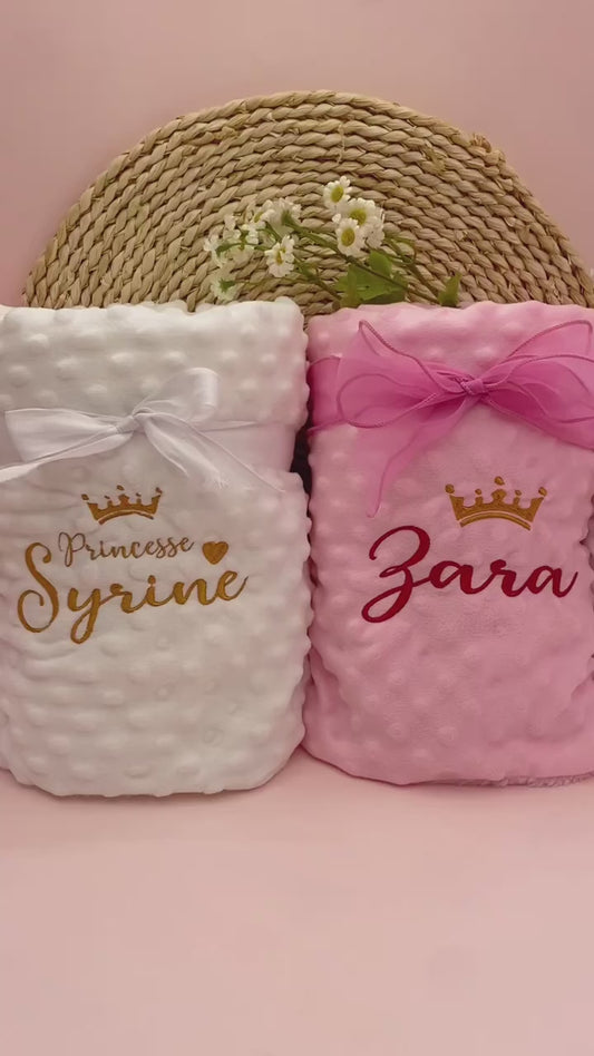 Personalized Baby Blanket Set with Custom Name