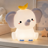 Veilleuse Bébé Éléphant en Silicone Rechargeable