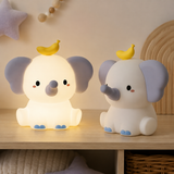 Veilleuse Bébé Éléphant en Silicone Rechargeable