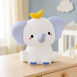 Veilleuse Bébé Éléphant en Silicone Rechargeable